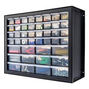 Small Parts Organizer 44 Drawer Hardware Tool Storage Cabinet Stackable Garage